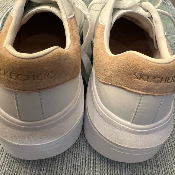 Skechers White and Pink Women's Sneakers - Picture 6 of 10